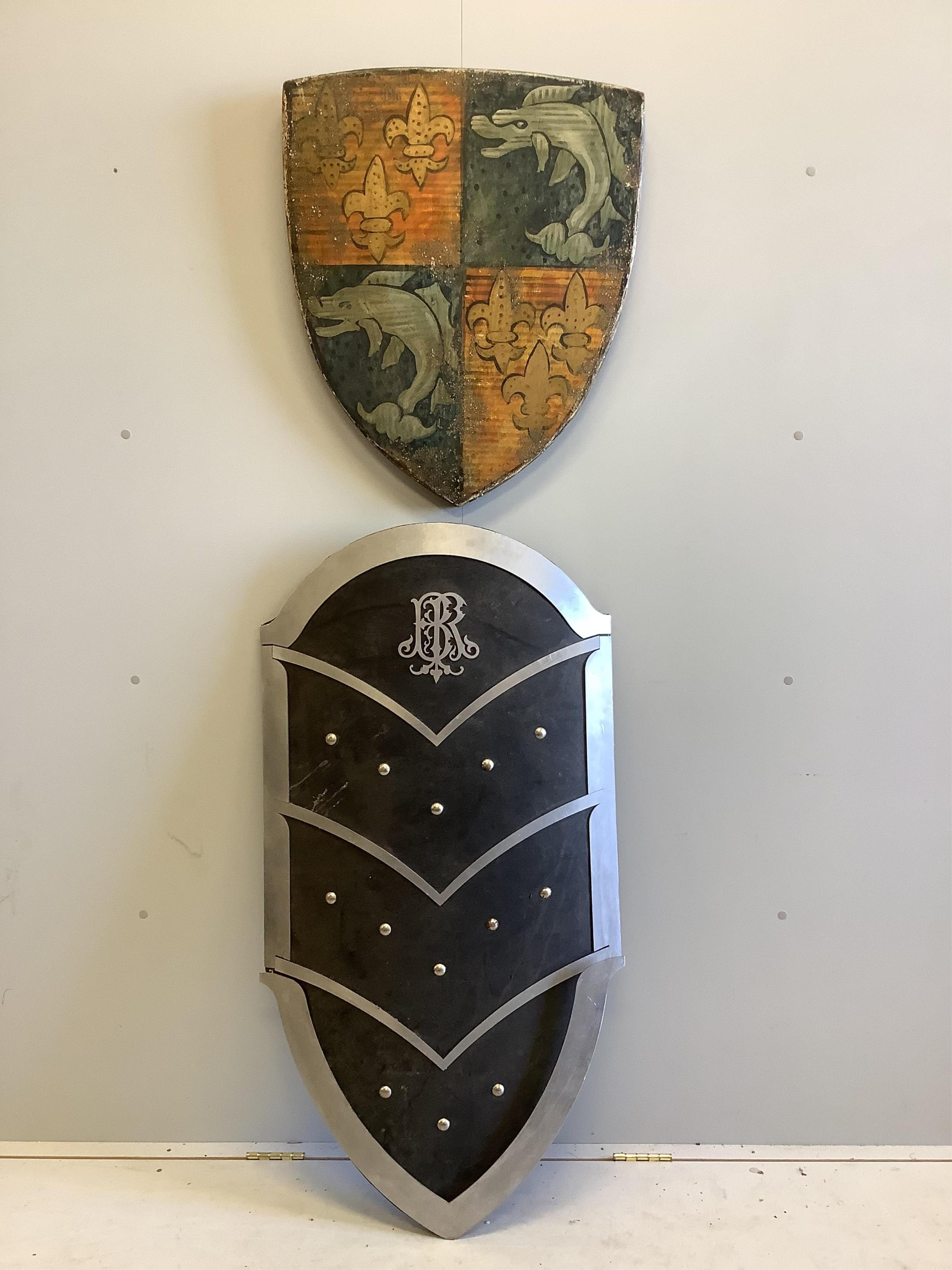 Two prop shields, larger height 120cm